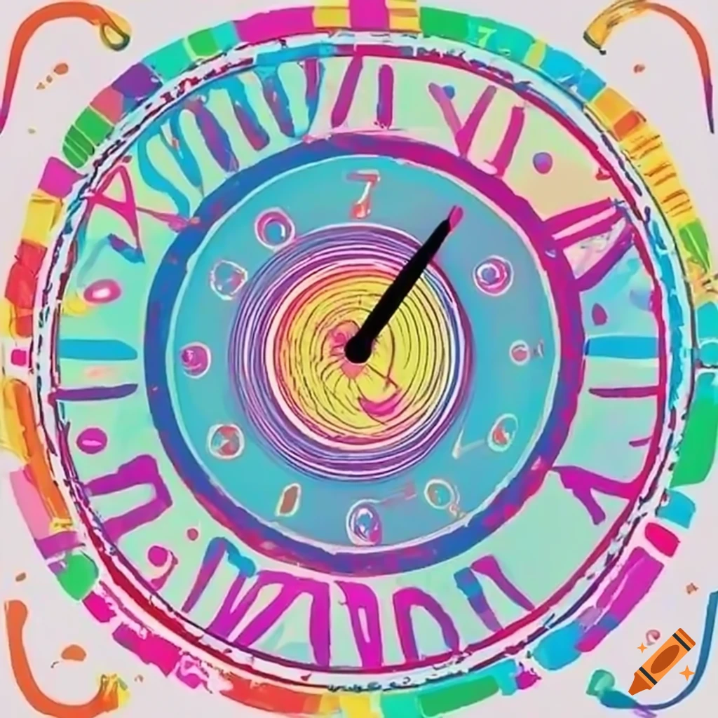 Elegant clock with dotted hour markers on Craiyon