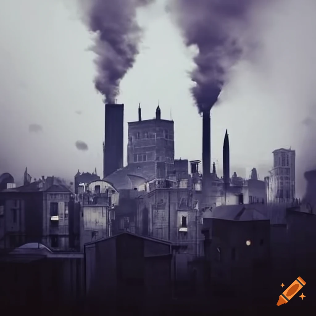 Industrial town on Craiyon