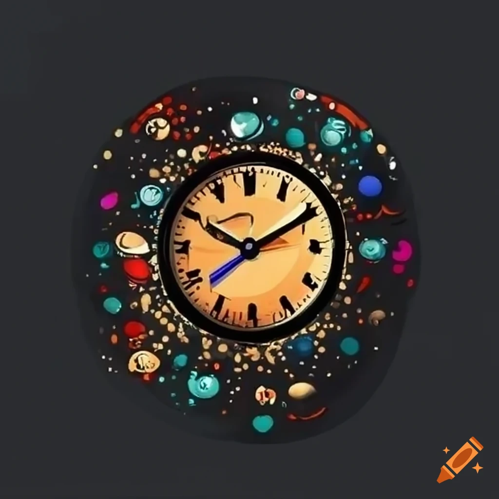image of an elegant clock with dotted hour markers