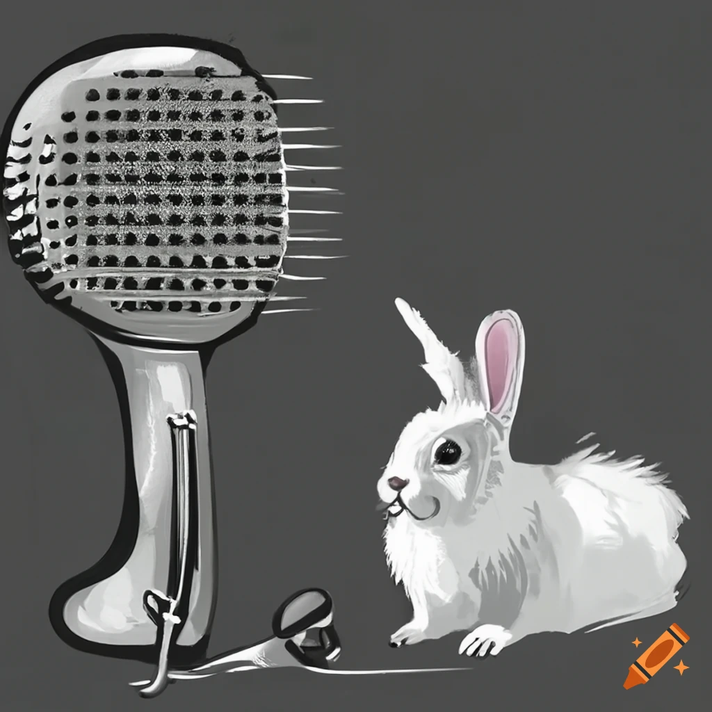 vintage hair dryer with a cute rabbit