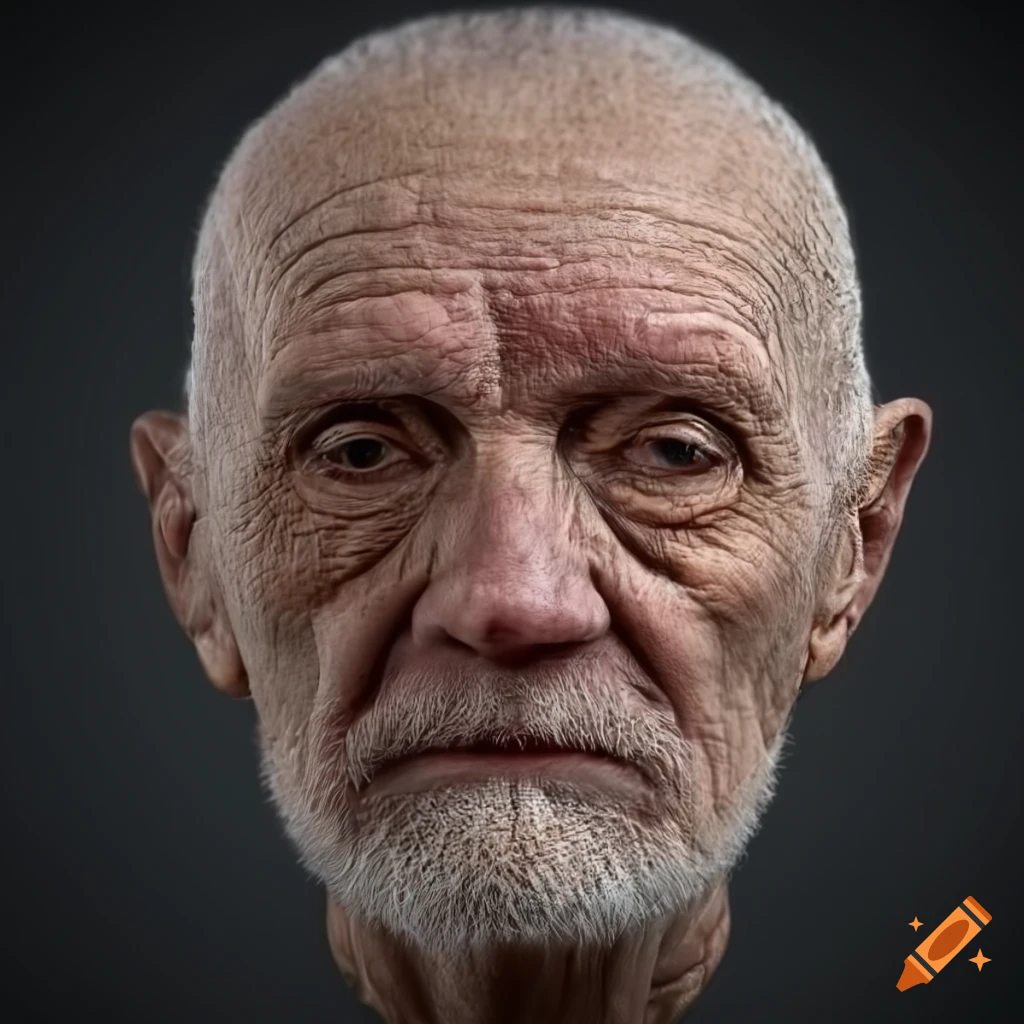 Realistic texture of an old man's face