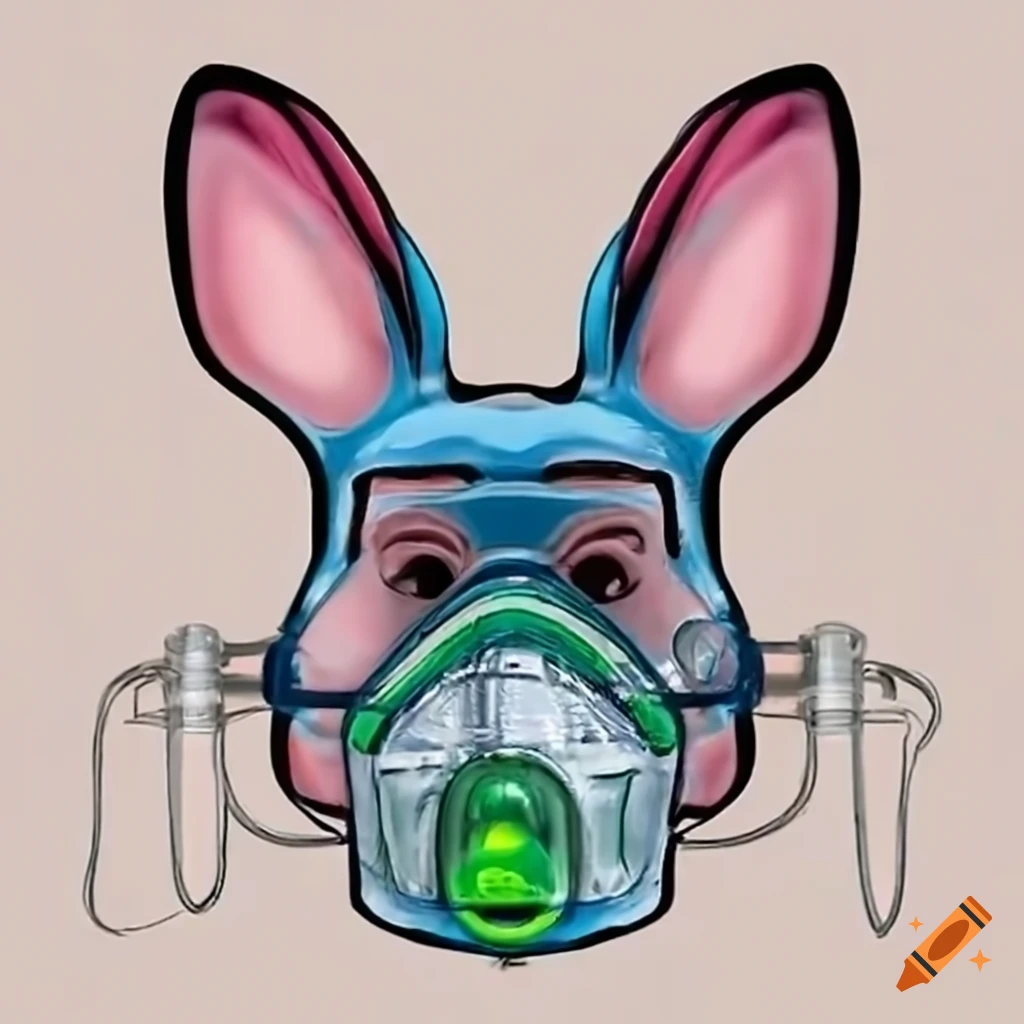 Partial mask with bunny pattern on Craiyon