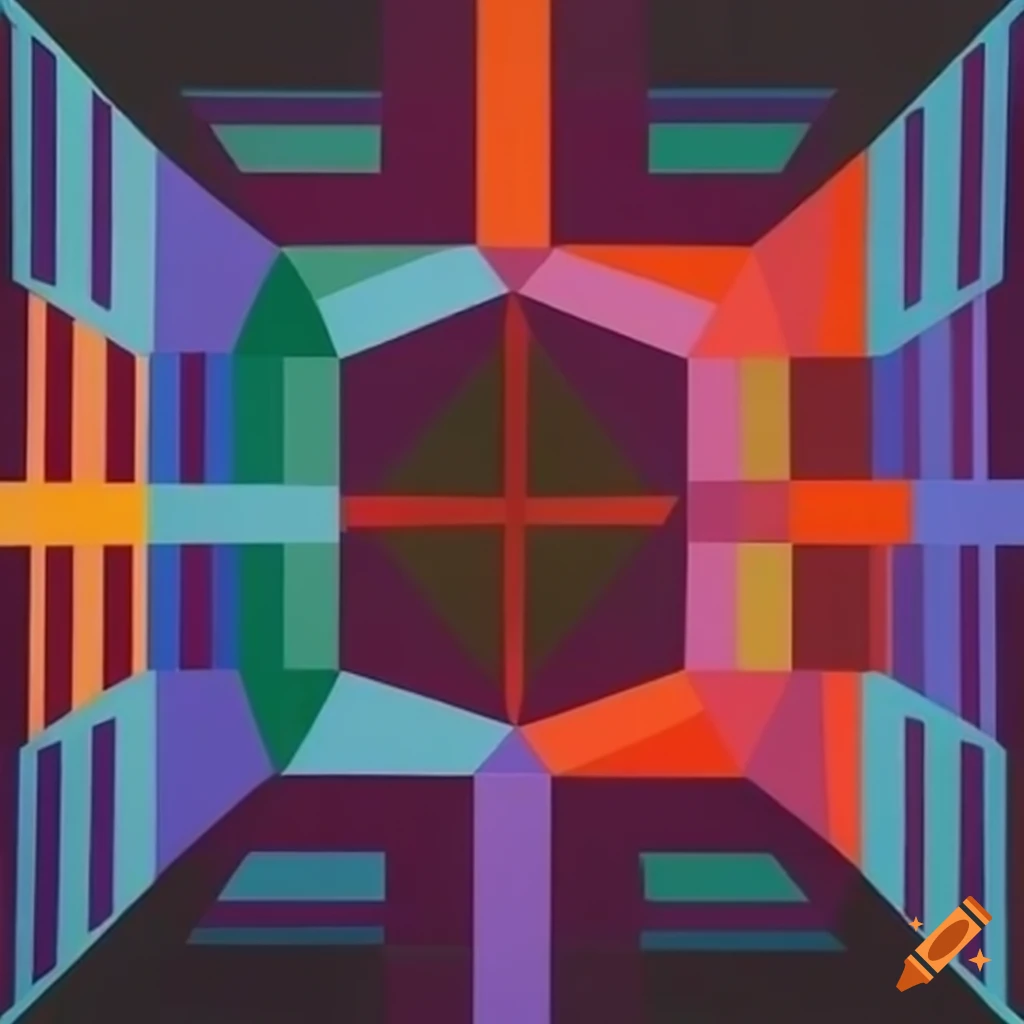 Geometric surreal illusions by victor vasarely on Craiyon