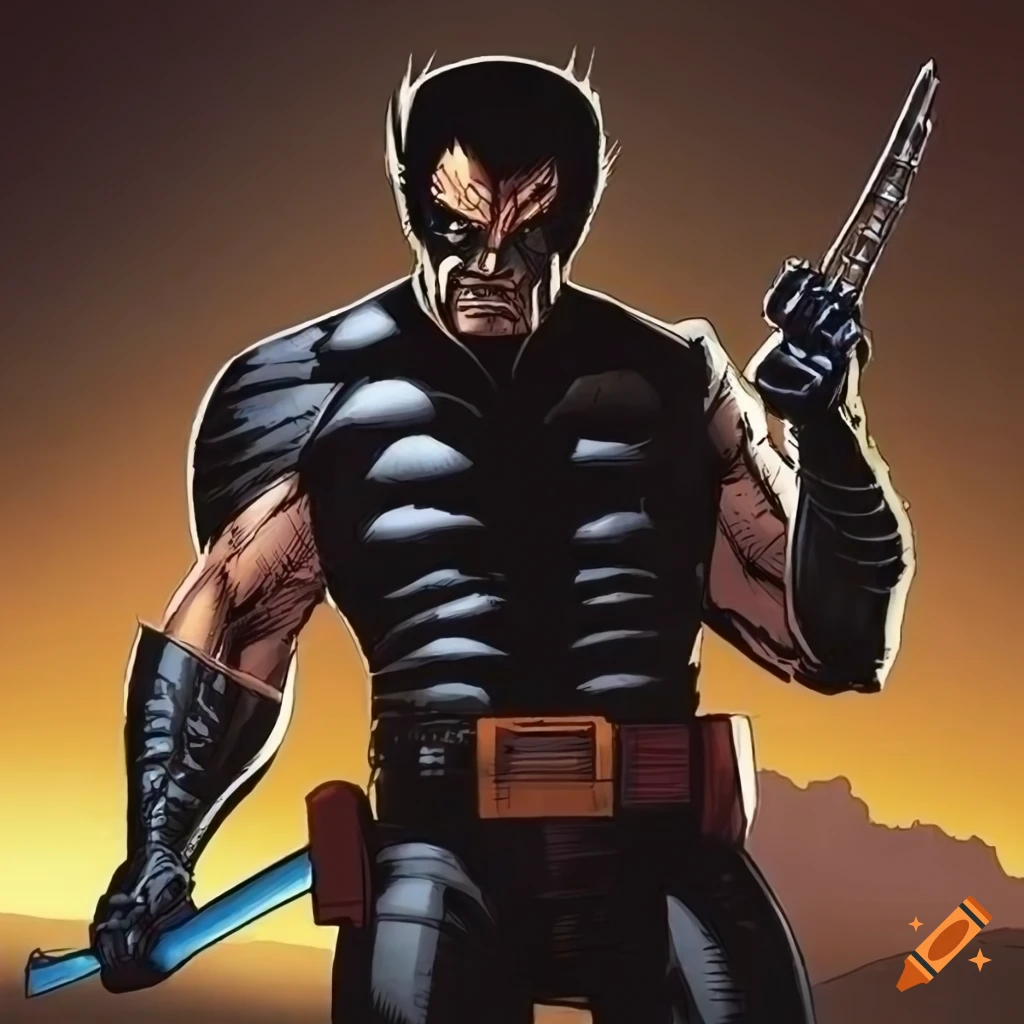 comic-style image of Wolverine in a Star Wars themed setting