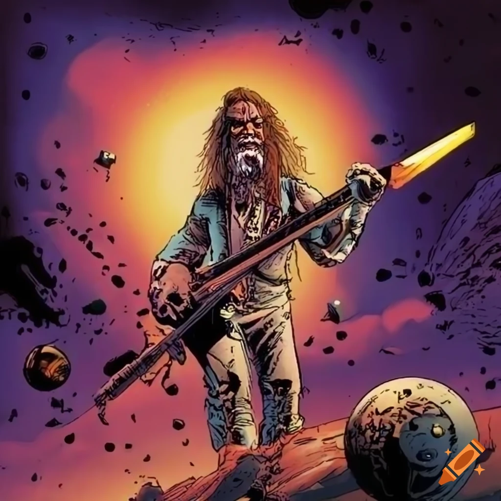 comic-style depiction of Jethro Tull's Ian Anderson