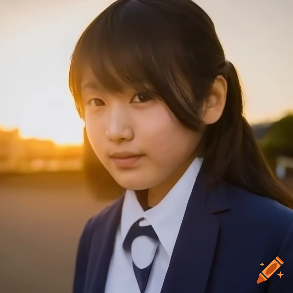 portrait of a Japanese girl in school uniform