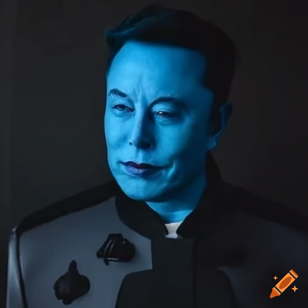 Digital art of elon musk as grand admiral thrawn on Craiyon