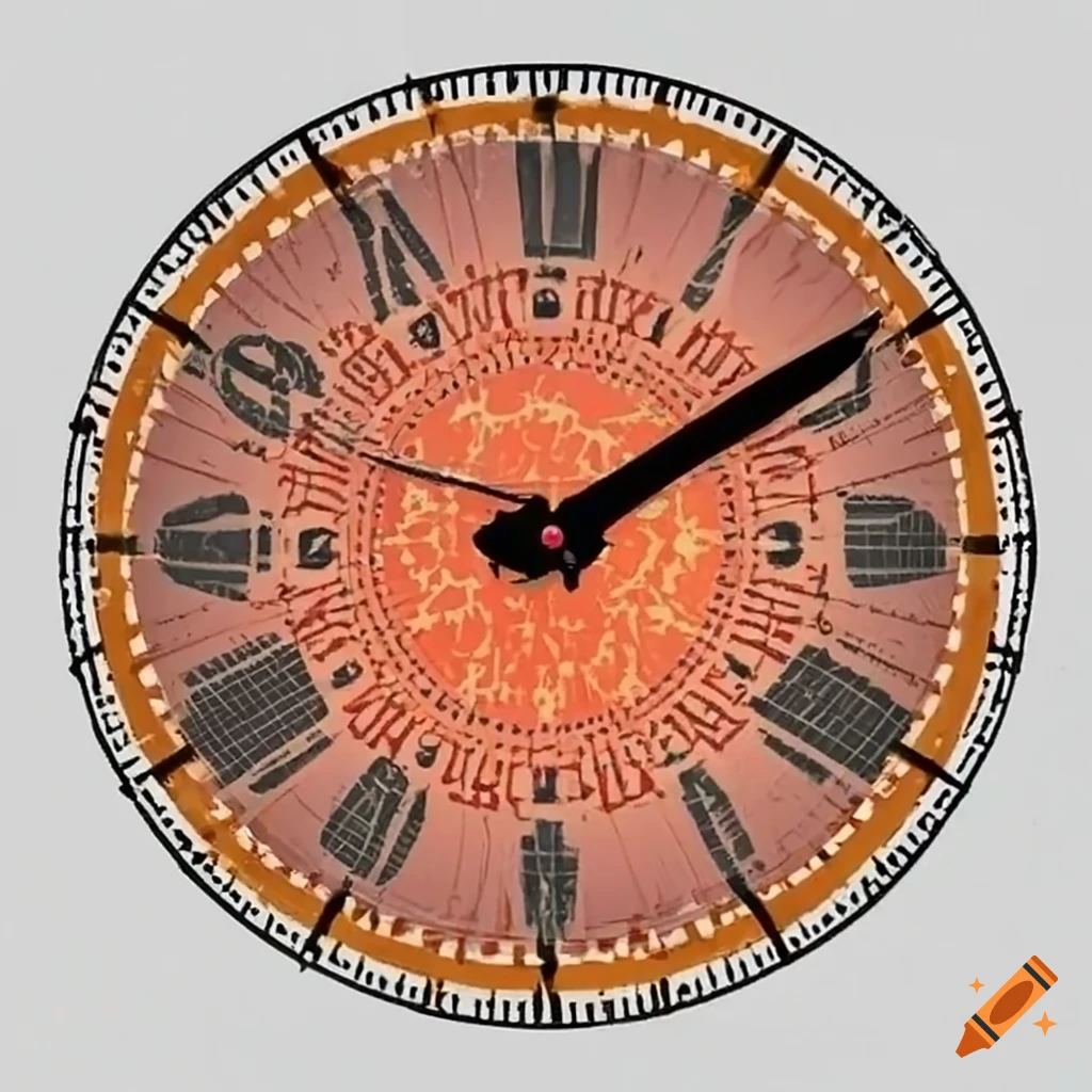 Elegant clock with dotted hour markers on Craiyon