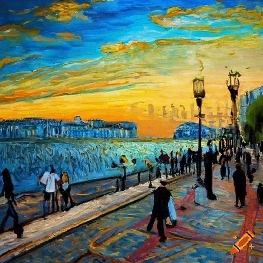 Artistic depiction of promenade des anglais in nice, france on Craiyon