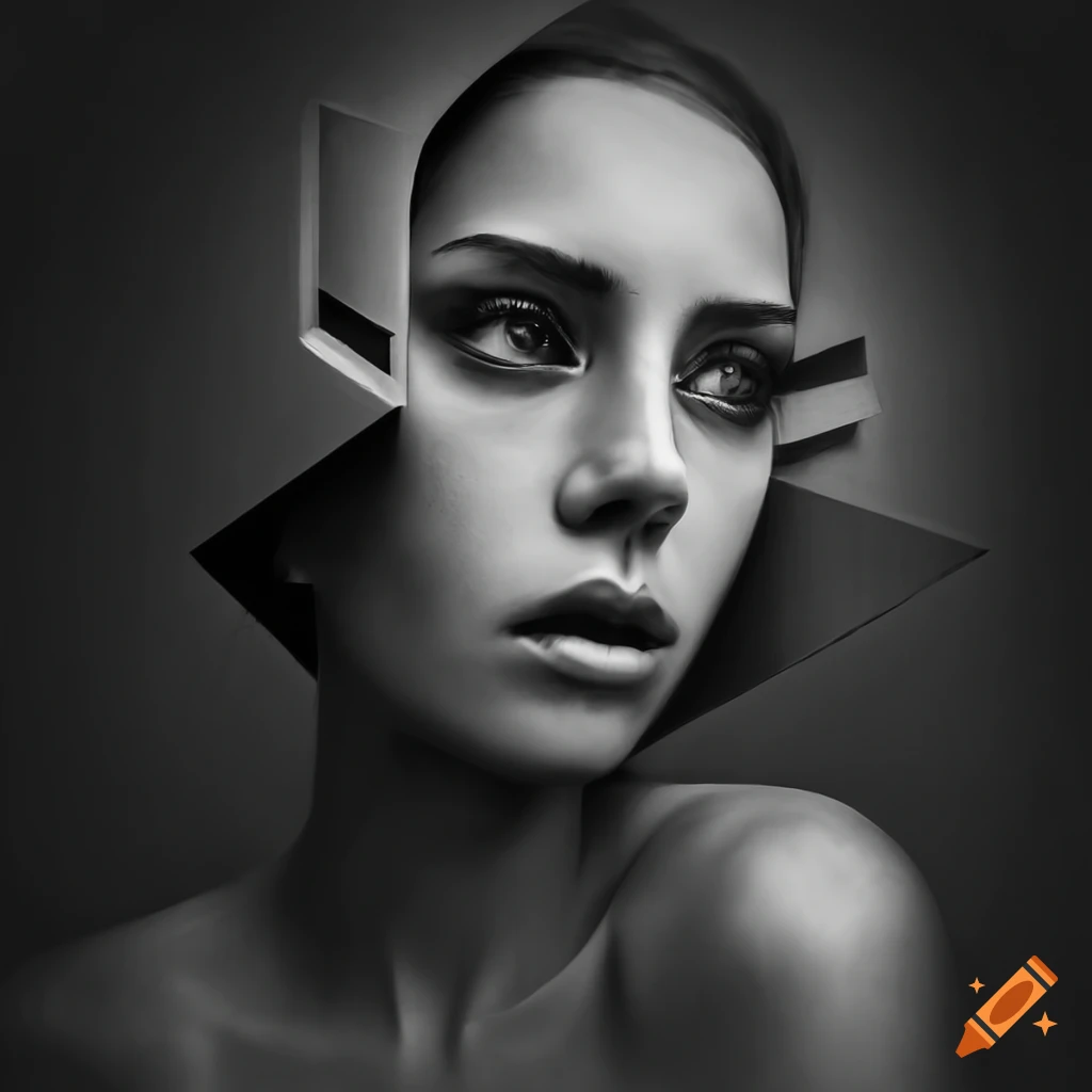 Monochrome Artwork Of Cubist Architecture And Woman s Portrait On Craiyon monochrome-artwork-of-cubist-architecture-and-woman-s-portrait-on-craiyon