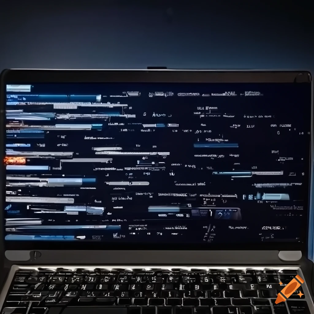 Coding on a laptop on Craiyon