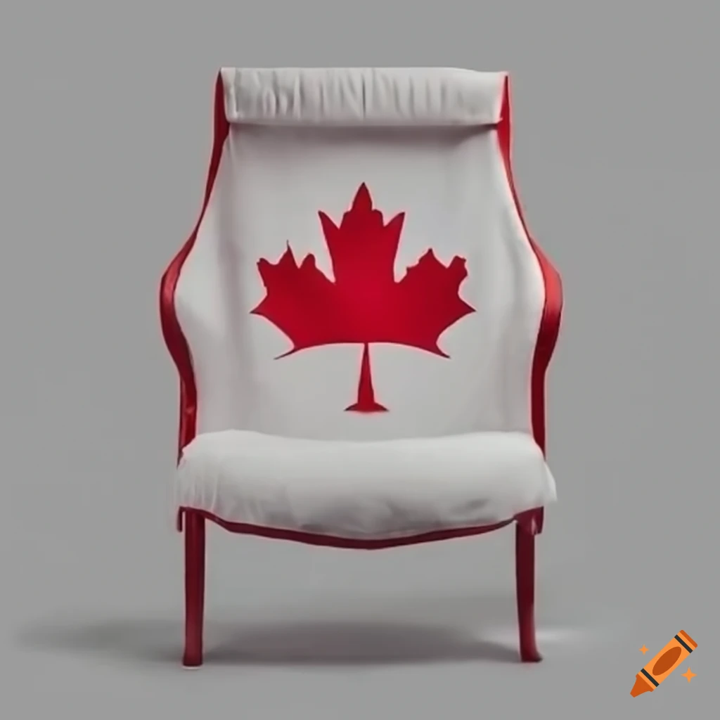 White chair covered in canadian flag on Craiyon