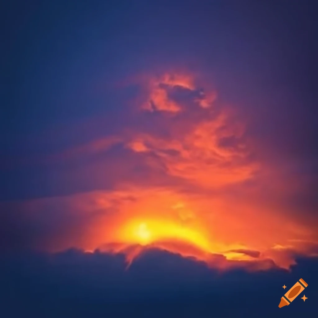 Image of a majestic fiery cloud on Craiyon