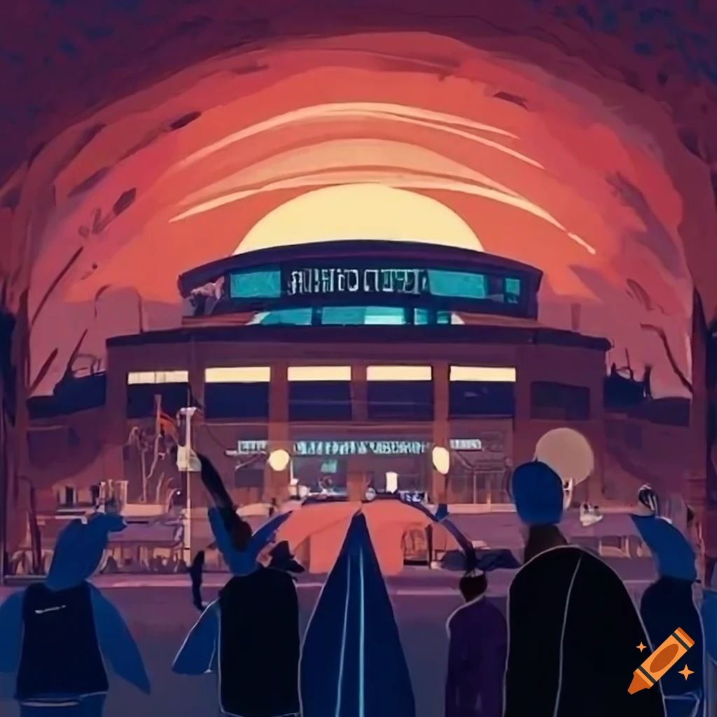 Illustration Of Dallas Mavericks Game Outside American Airlines Center illustration-of-dallas-mavericks-game-outside-american-airlines-center