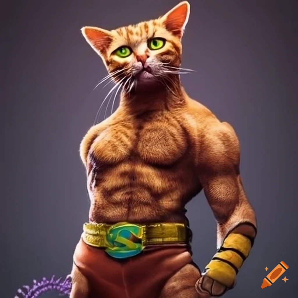 Image of an orange cat with a badass attitude on Craiyon