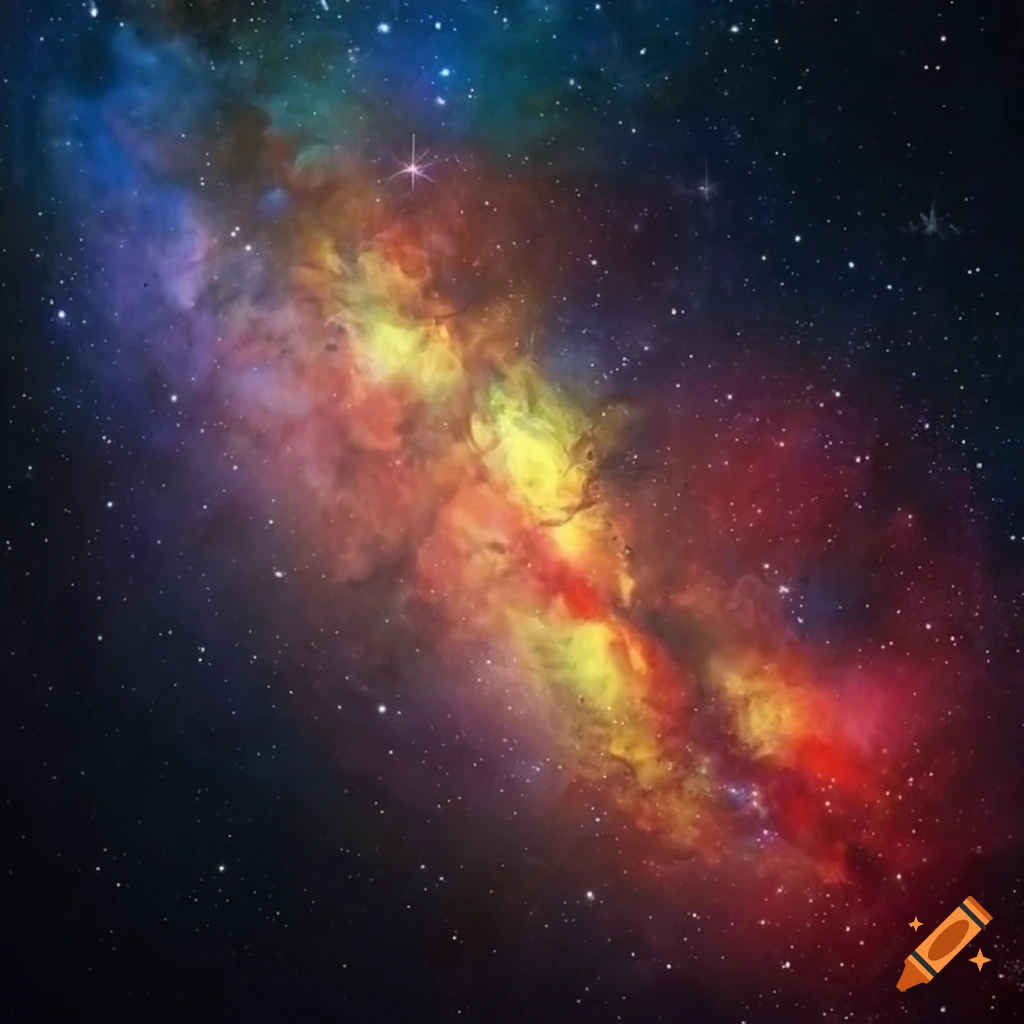 North of stars painting with colorful nebuli