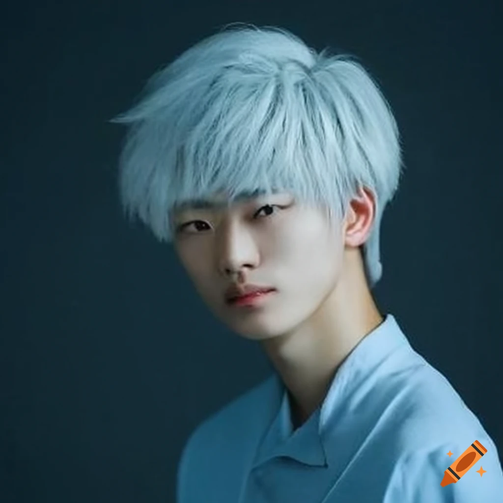 Japanese male teenager with pastel hair