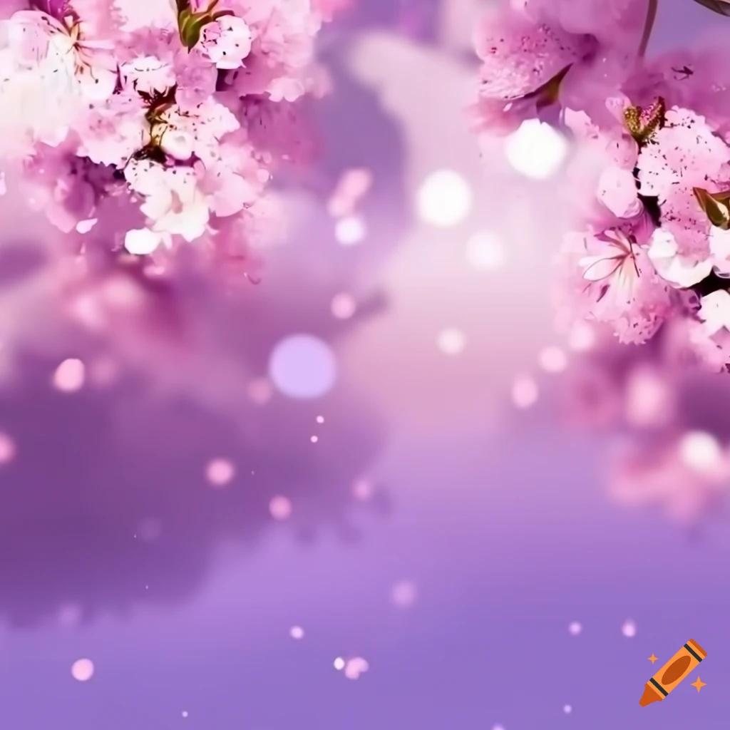 Pastel purple sakura blossoms with pink sparkles wallpaper on Craiyon