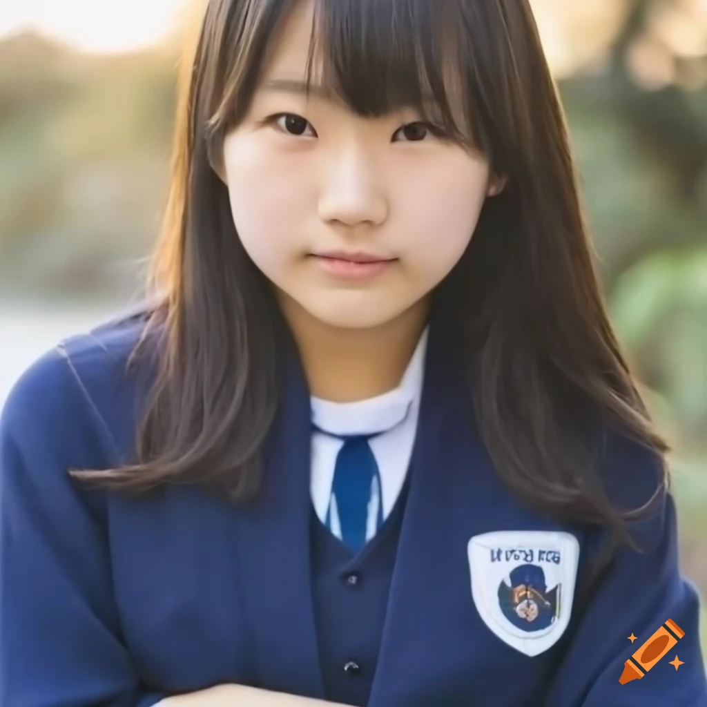 portrait of a Japanese girl in school uniform
