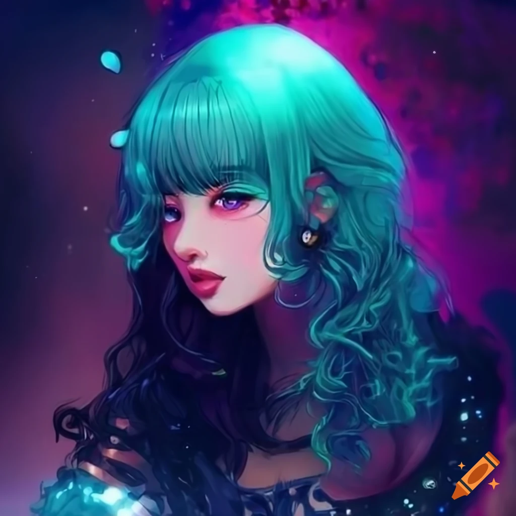 Realistic artwork of a cyberpunk girl in sailor moon style