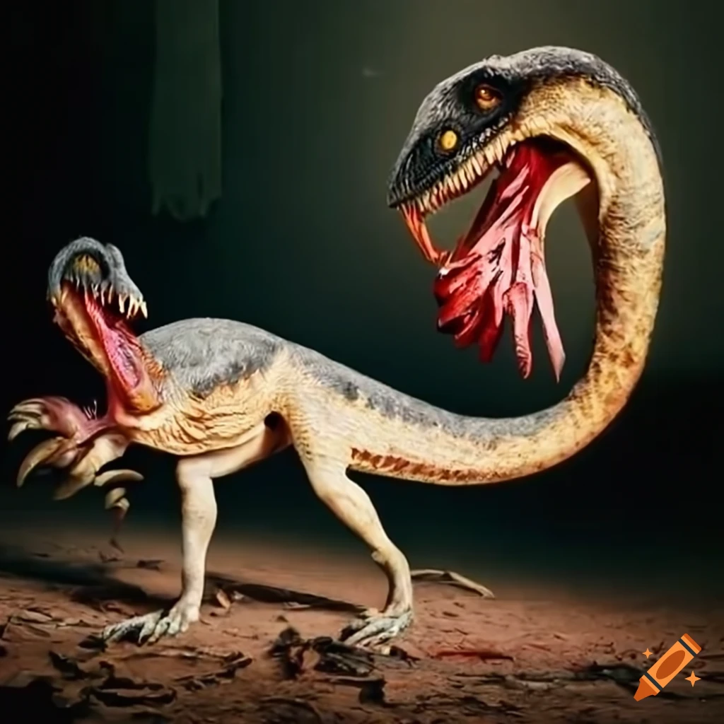 Velociraptor eating prey