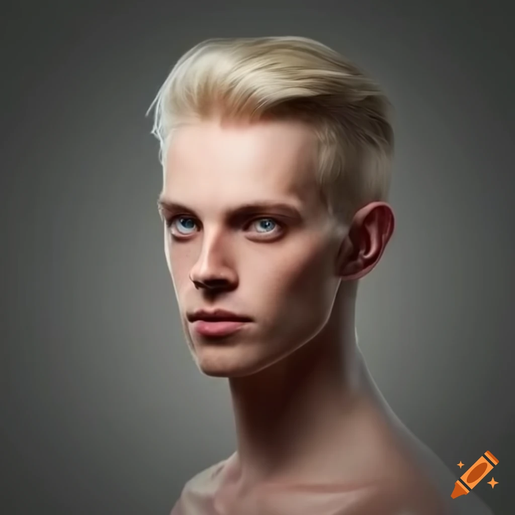 portrait of a handsome pale blonde man