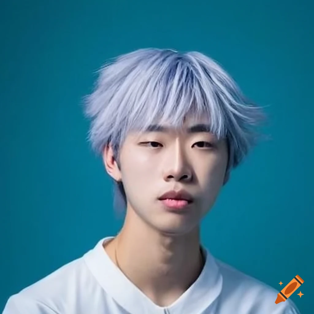 Japanese male teenager with pastel hair