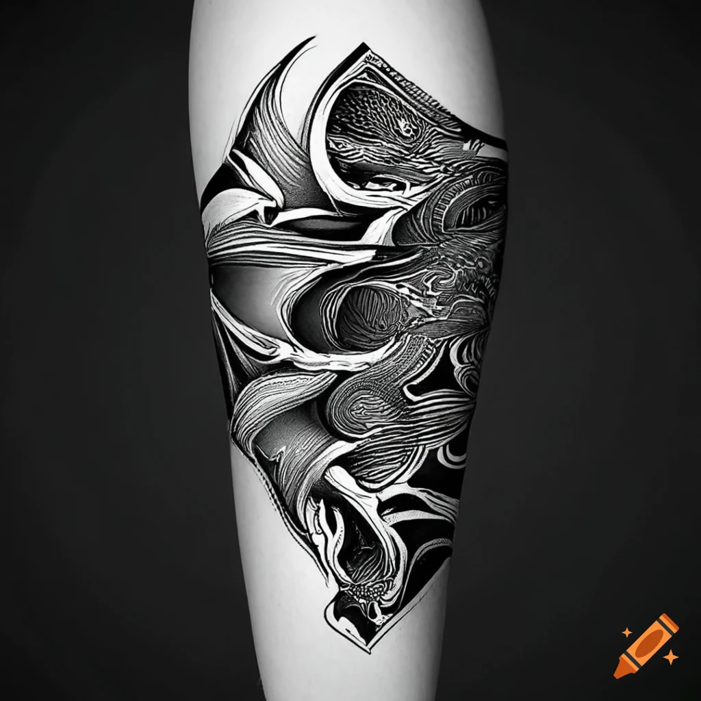 Abstract Waves Tattoo