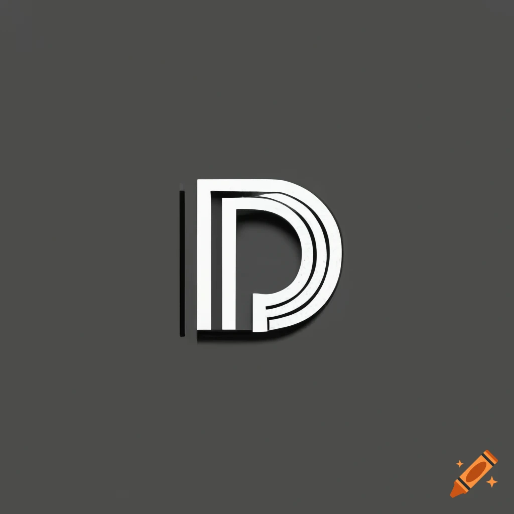 Black logo with intertwined letters d and p on craiyon