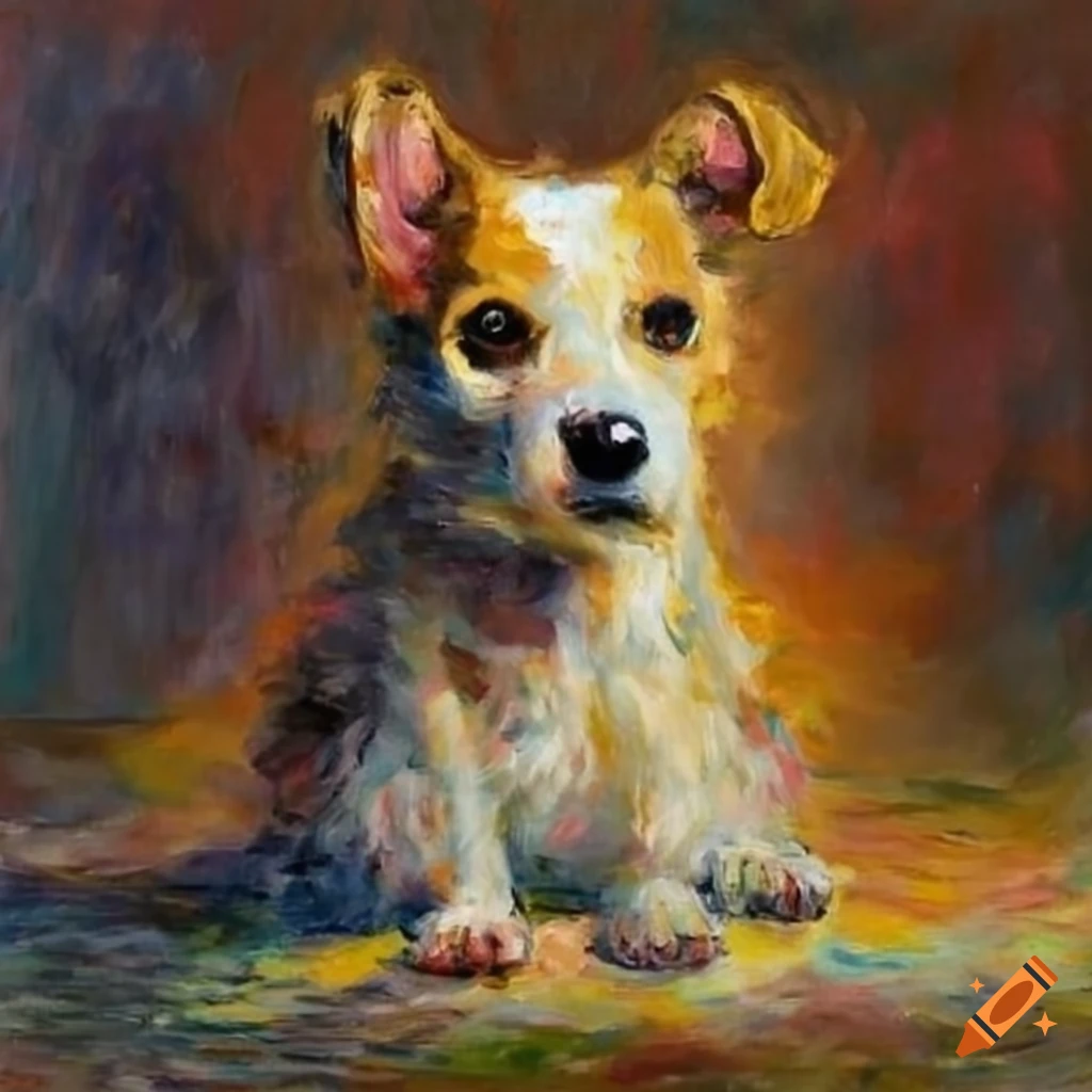 Jaques Monet's painting of a dog on Craiyon