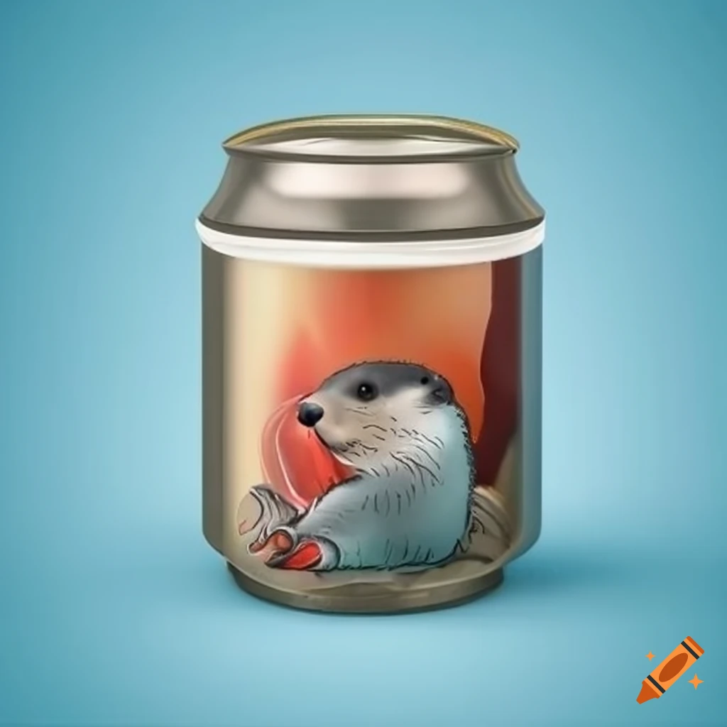 canned food with cute otter on label