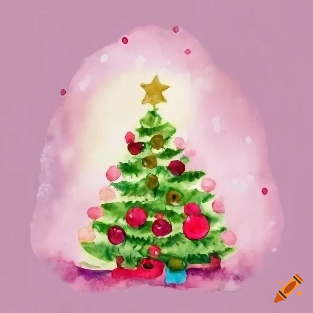 festive-watercolor-christmas-card-with-a-christmas-tree-red-wine-and