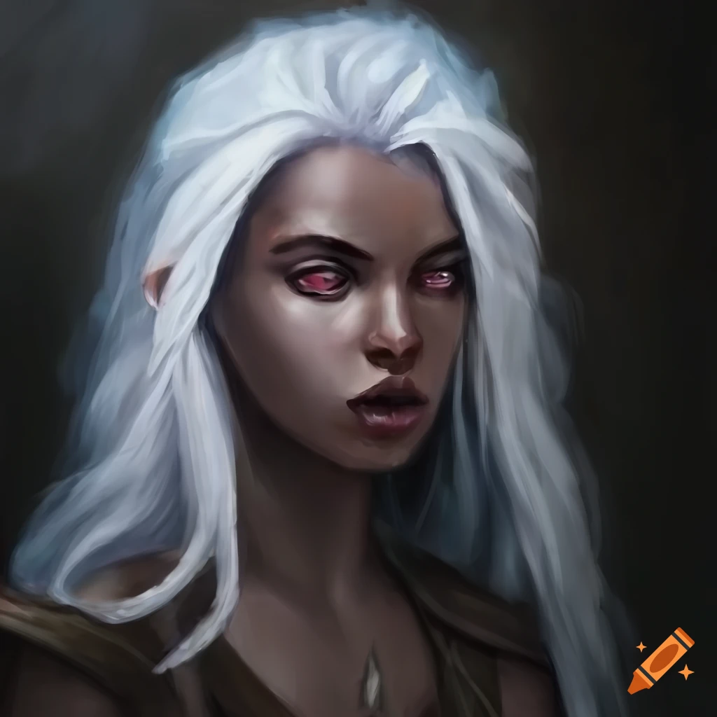 Image of a dark-skinned elven sylph druid rogue