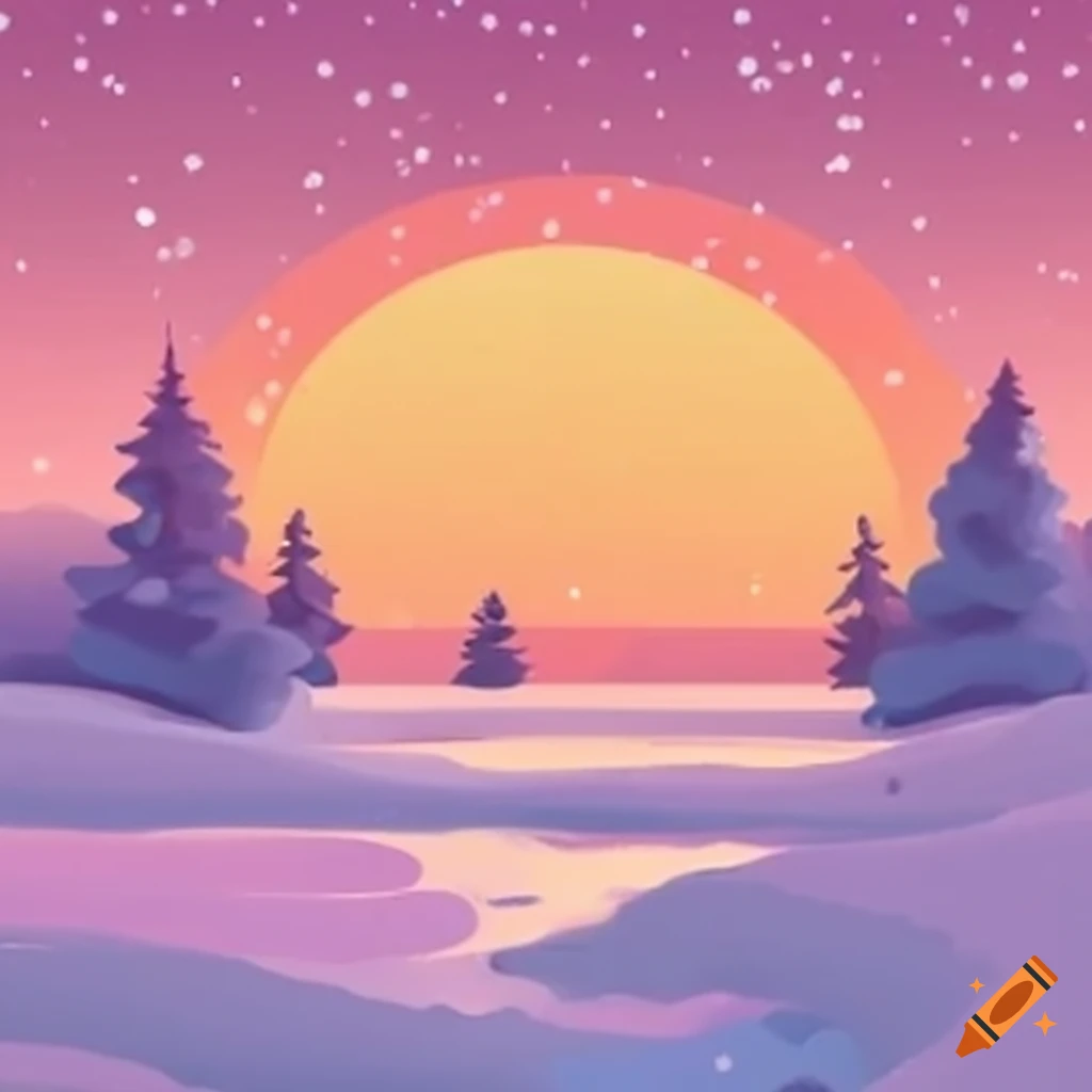 Winter landscape with snowy forest on Craiyon