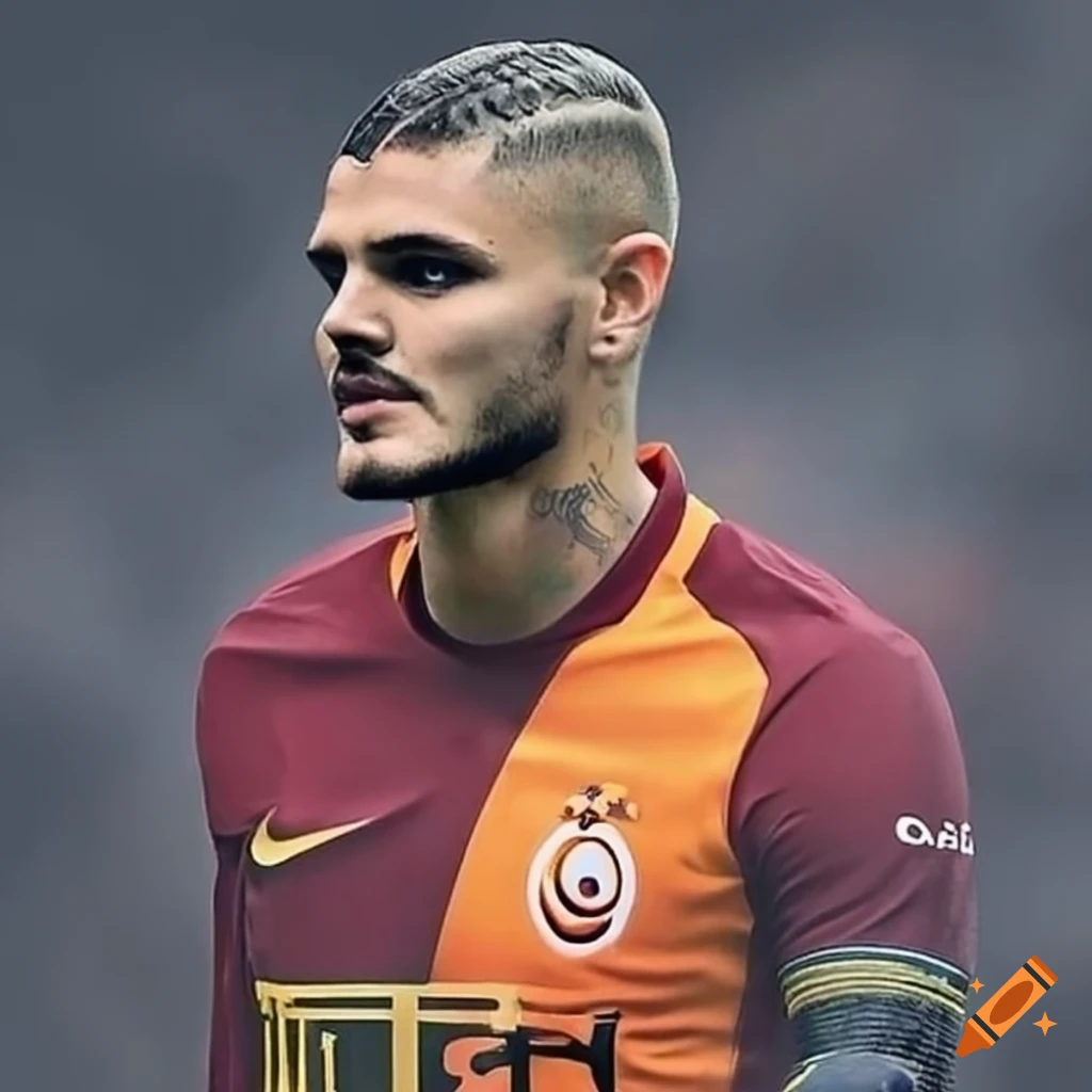 Mauro icardi with blonde hair playing for galatasaray on Craiyon