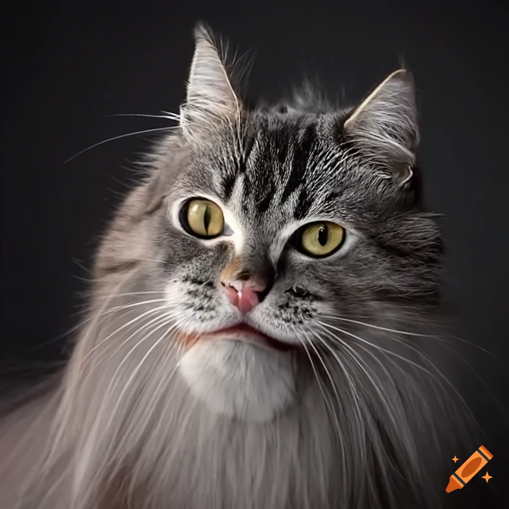 Cat with long and fluffy fur