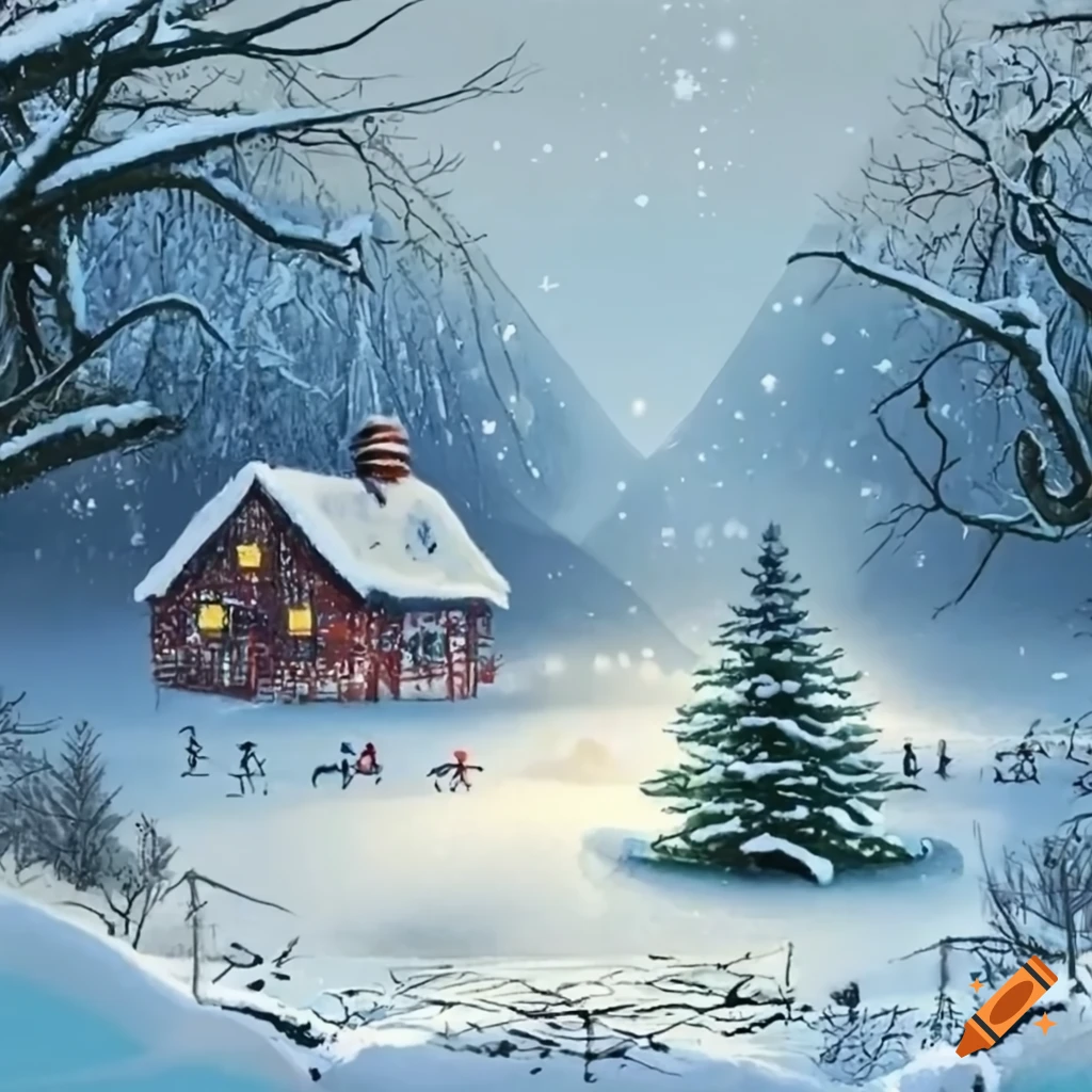 winter and Christmas landscape