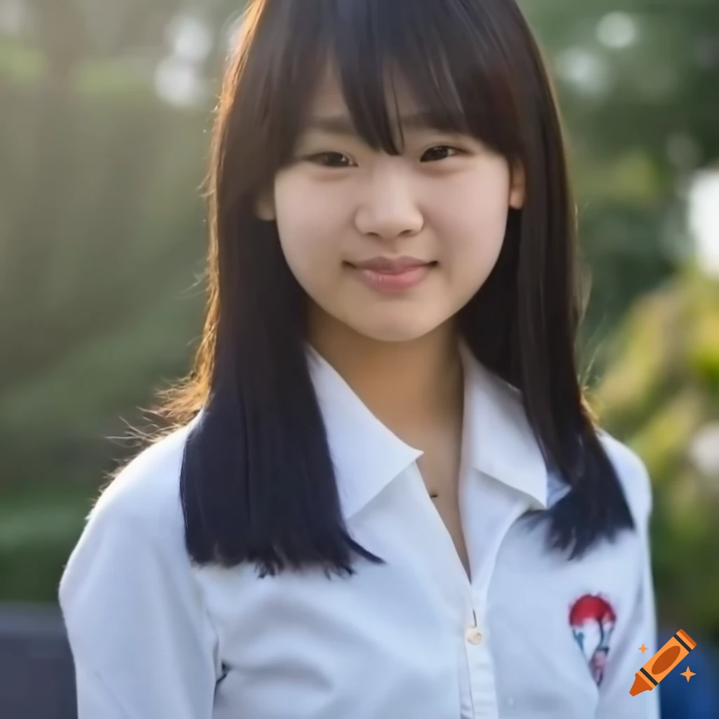 portrait of a cute Japanese girl in school uniform