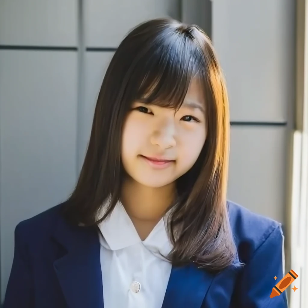 portrait of a Japanese girl in school uniform