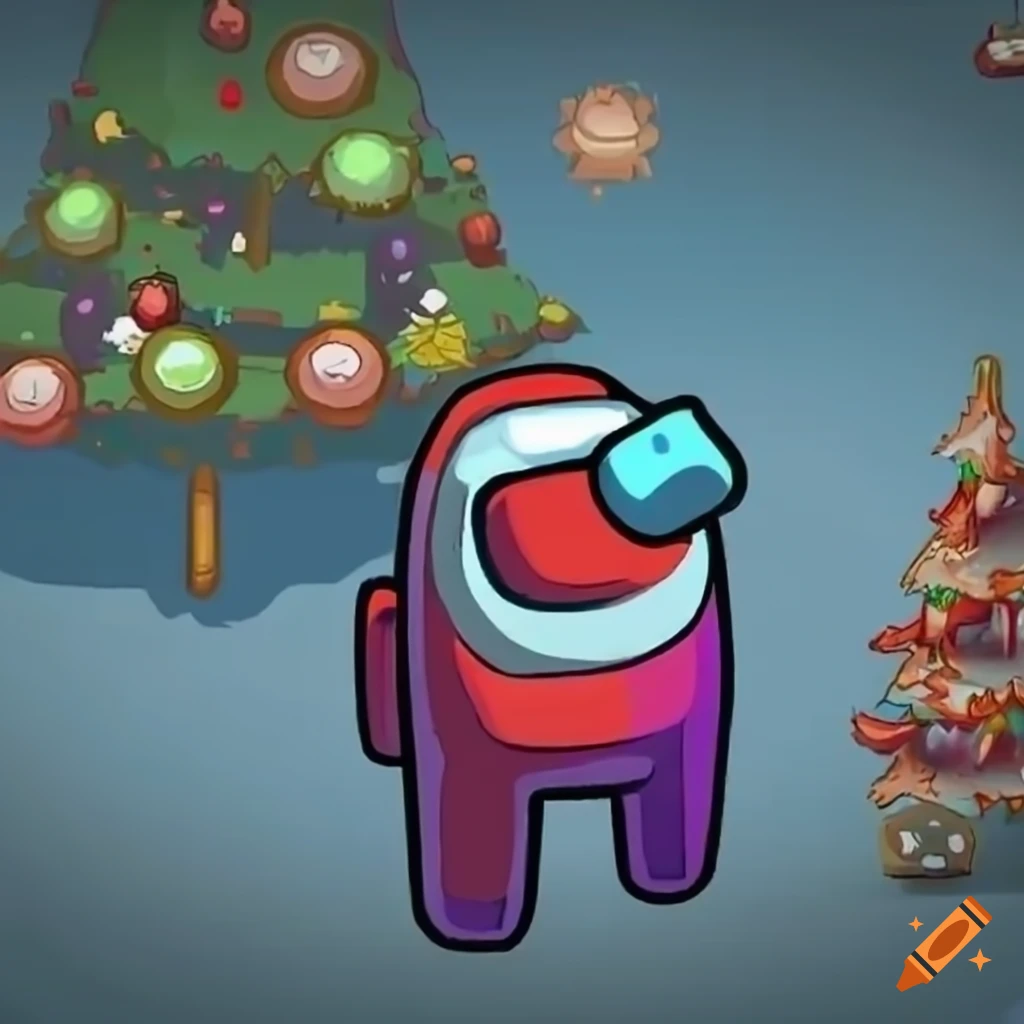 Among us game with christmas theme on Craiyon