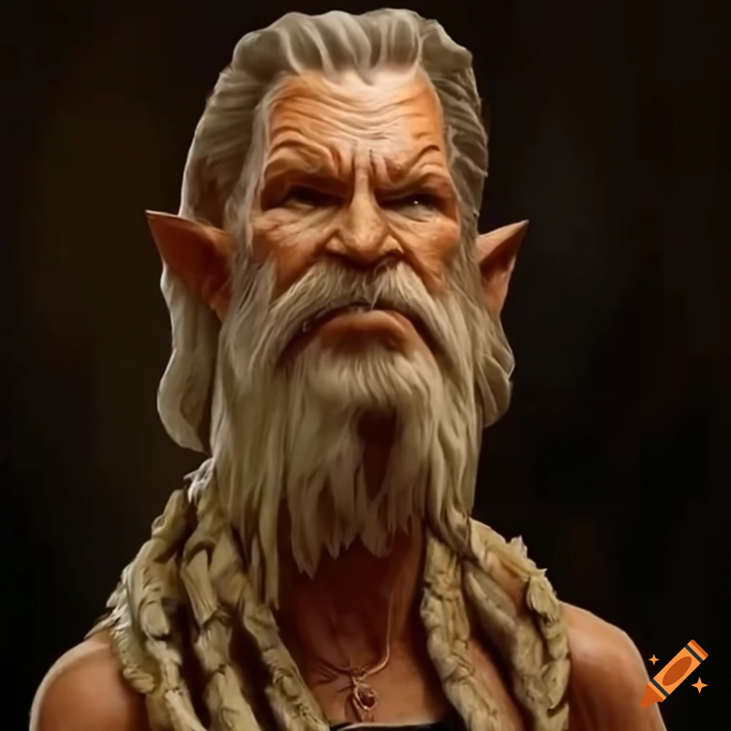 Wooden druid character portrayed by jeff bridges on Craiyon
