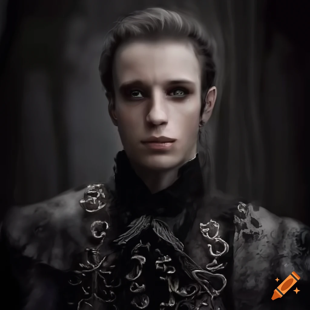 Hyper realistic painting of a gothic noble man on Craiyon
