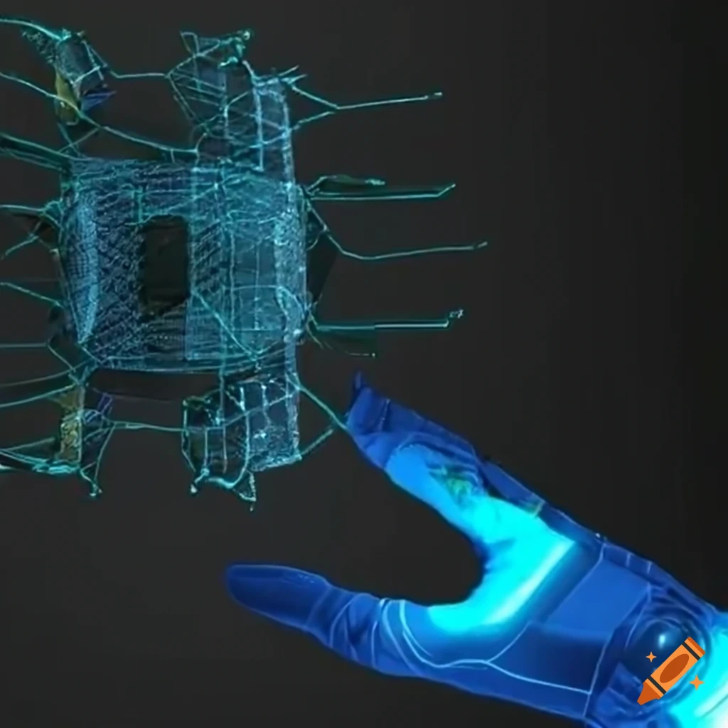 Image of a futuristic holographic glove