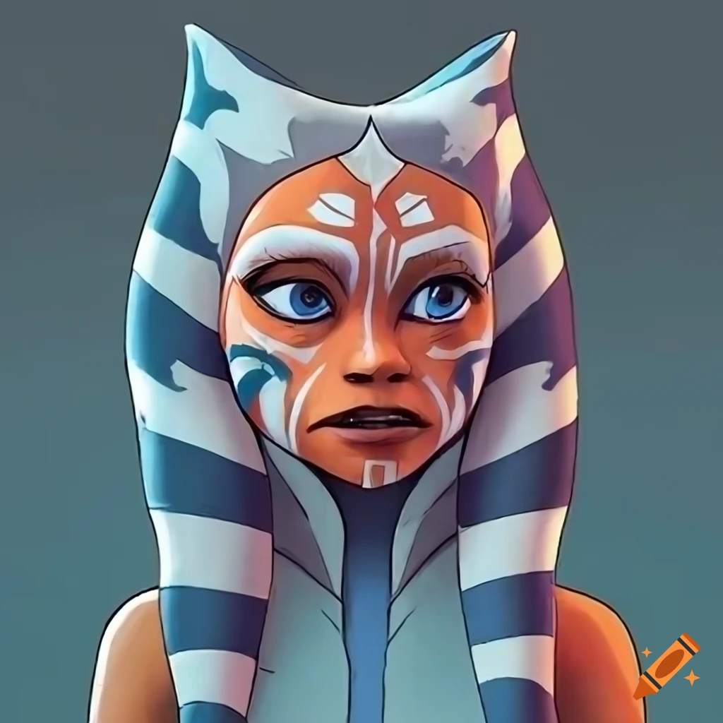 Cartoon depiction of ahsoka tano as a member of gorillaz band
