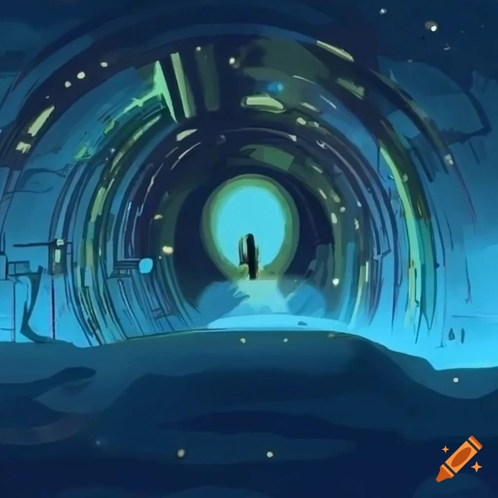 Linedrawn cartoon art of tomorrowland end credits