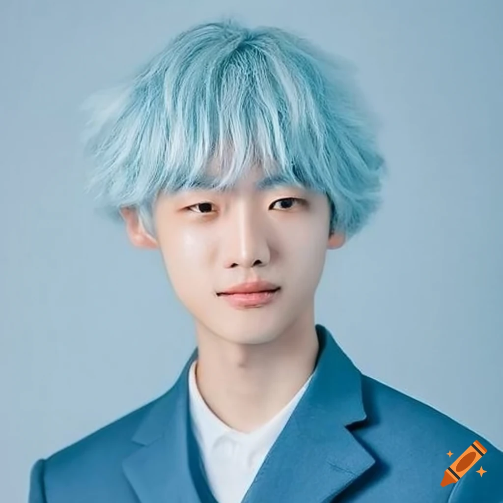 Japanese male teenager with pastel hair