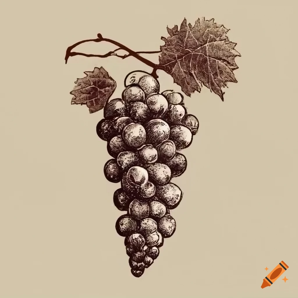 Premium Vector | Hand drawn grapes sketch. wine vine close up outline,  leaves, berries. black and white clip art isolated on white background.  antique vintage engraving illustration for design wine.