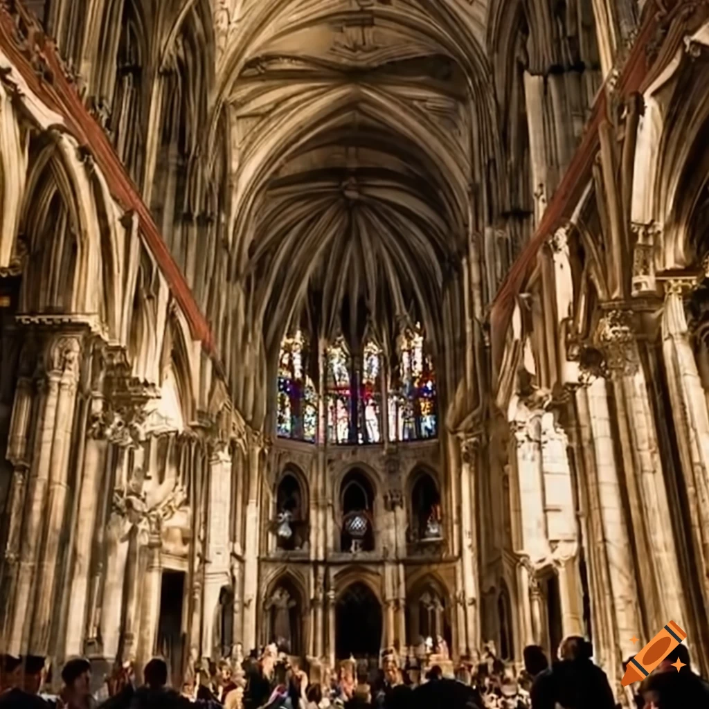 tourists in front of a cathedral