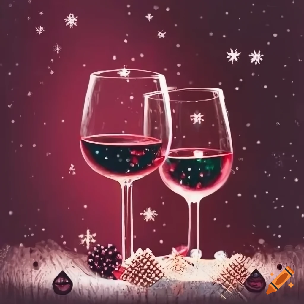 Christmas Card With A Wine Glass In Paris On Craiyon