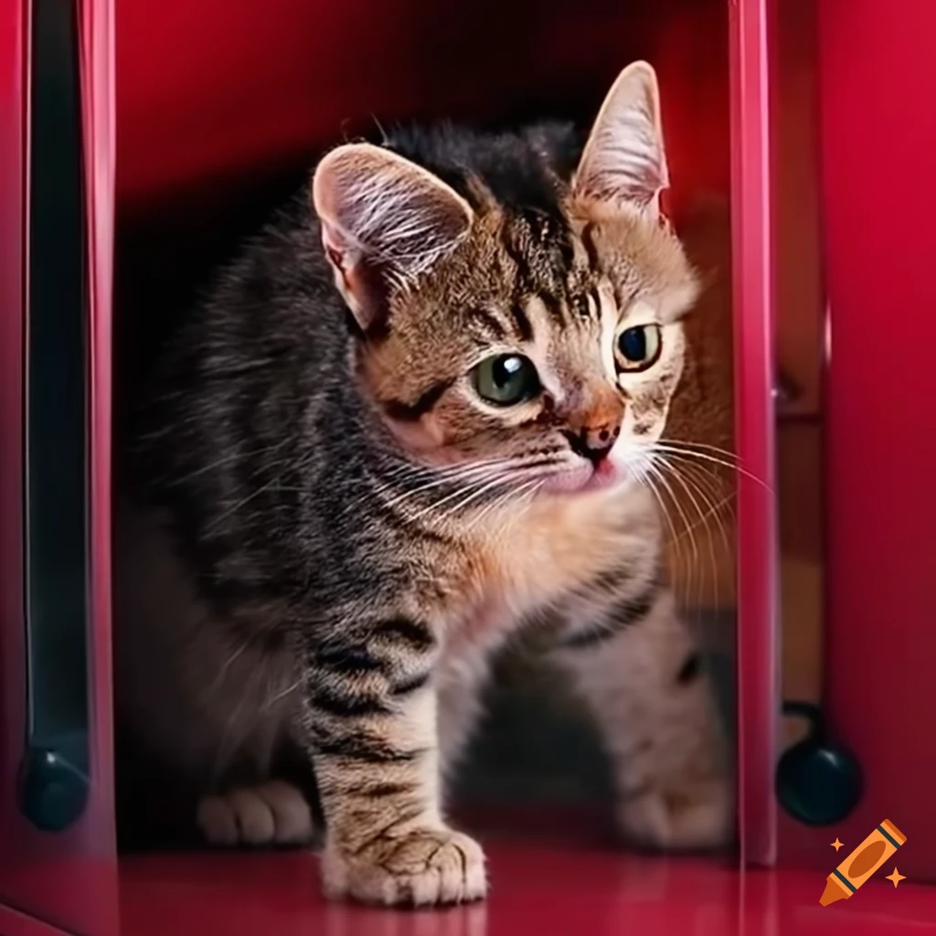 Cute young cat in a dryer on Craiyon